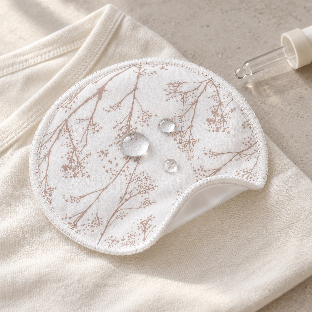 Waterproof TPU backing of a breast pad keeping moisture from passing through